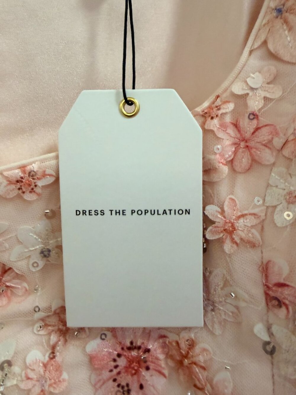 NWT Dress the Population Jillian Floral Sequin Mini Dress L - Picture 6 of 14